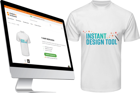 Customization of a shirt with Instant Design Tool logo
