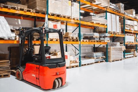 Forklift in a fulfilment center