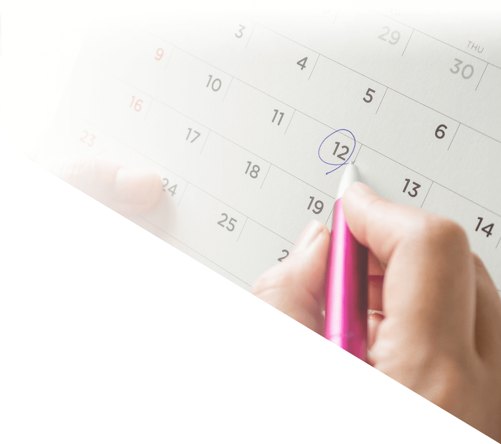 Event calendar with dates