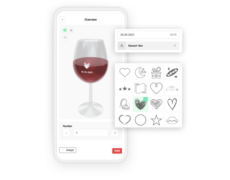 Resell personalization software Screenshot of our 2D & 3D product customizer