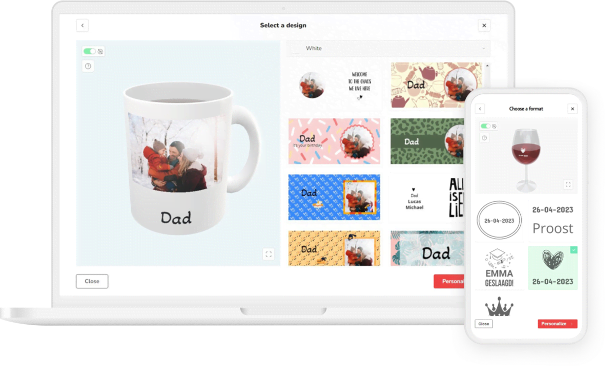 Screenshot of the 2D & 3D Product Customizer
