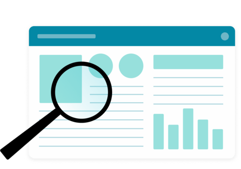 Product personalization case studies A result sheet being analyzed with a magnifying glass