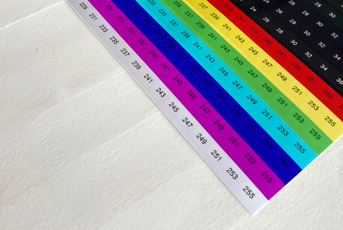 Photo of a quality test sheet