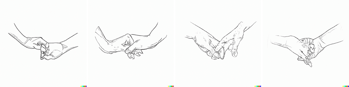 Minimalistic drawing of two hands Minimalistic drawing of two hands