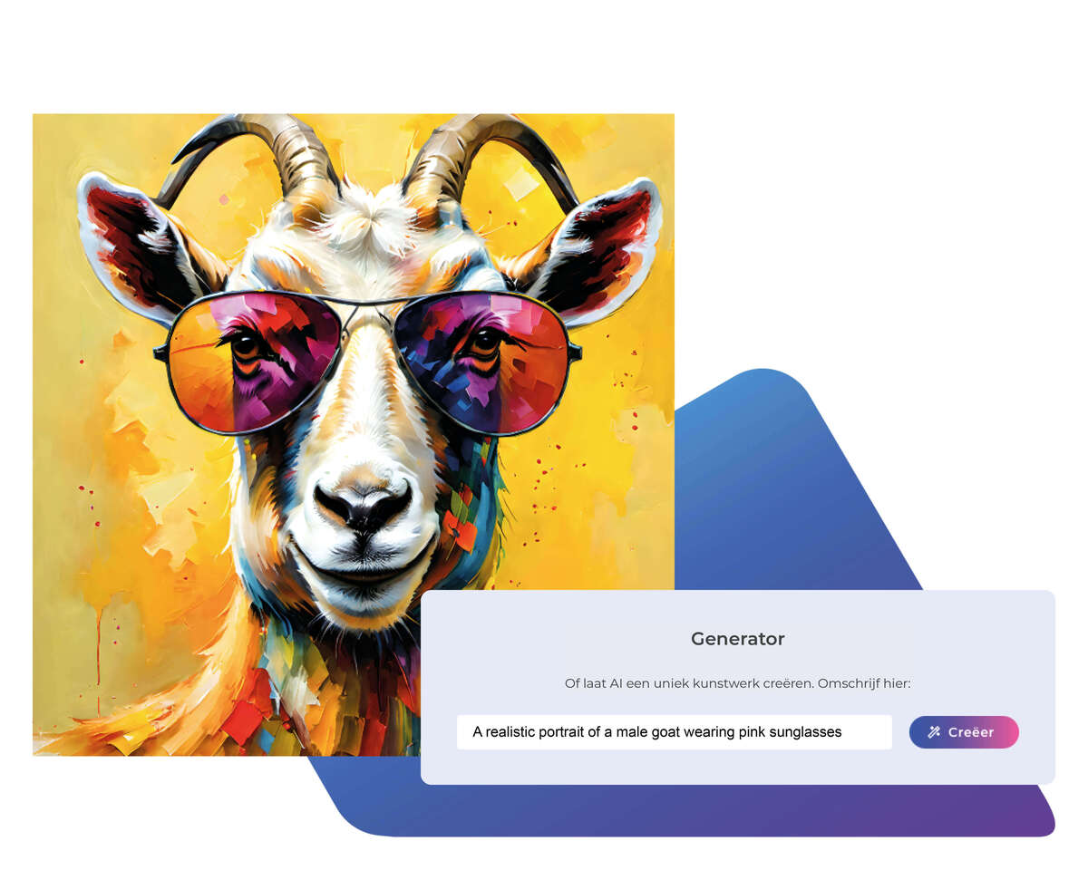 AI poster making of goat with pink glasses AI poster making of goat with pink glasses