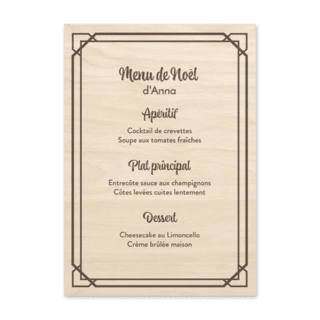 Menu en bois Menu en bois