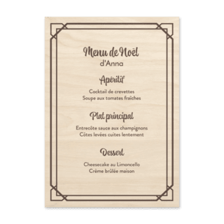 Menu en bois Menu en bois