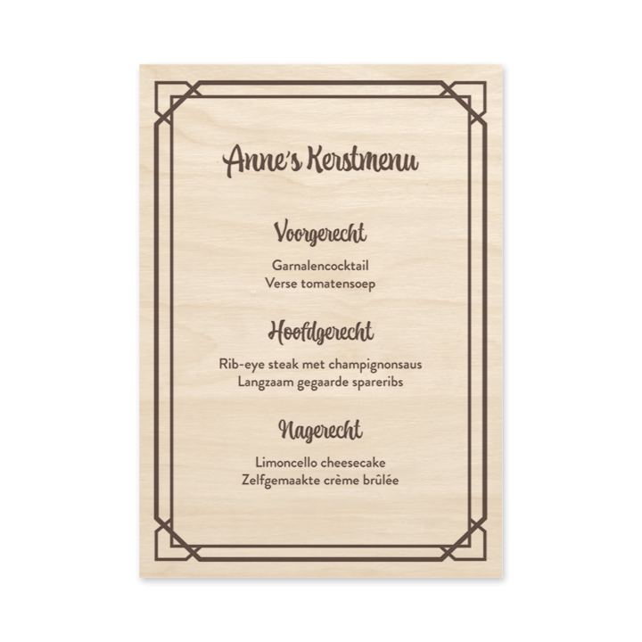 Houten menukaart maken