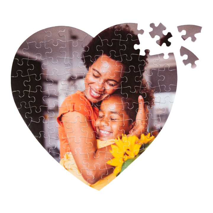 Puzzle photo en forme de coeur Fête des Mères