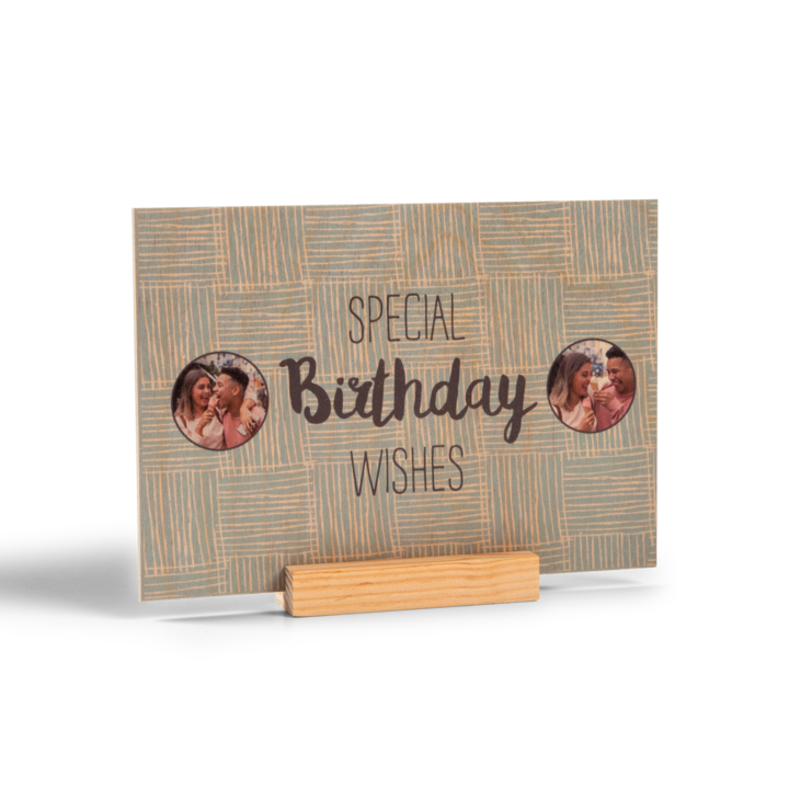 Carte en bois paysage avec porte-menu