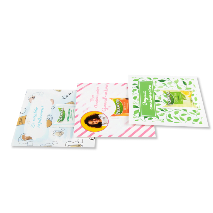 trio de cartes à thé