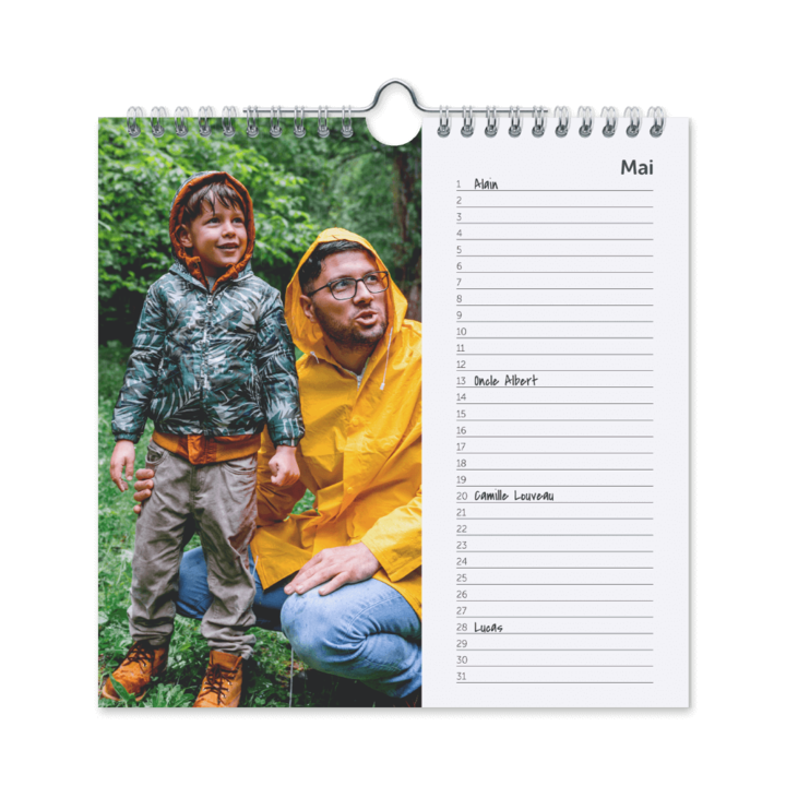 Créer un calendrier d'anniversaire photo