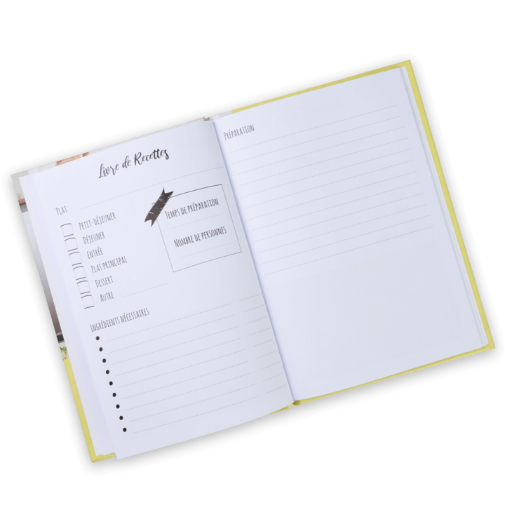 Remplir livre de recettes soi-même Remplir livre de recettes soi-même