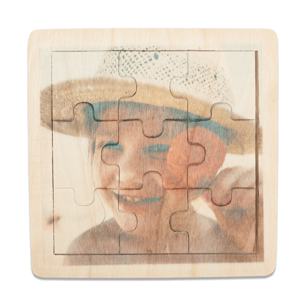 Houten puzzel 9 puzzelstukjes kruidvat
