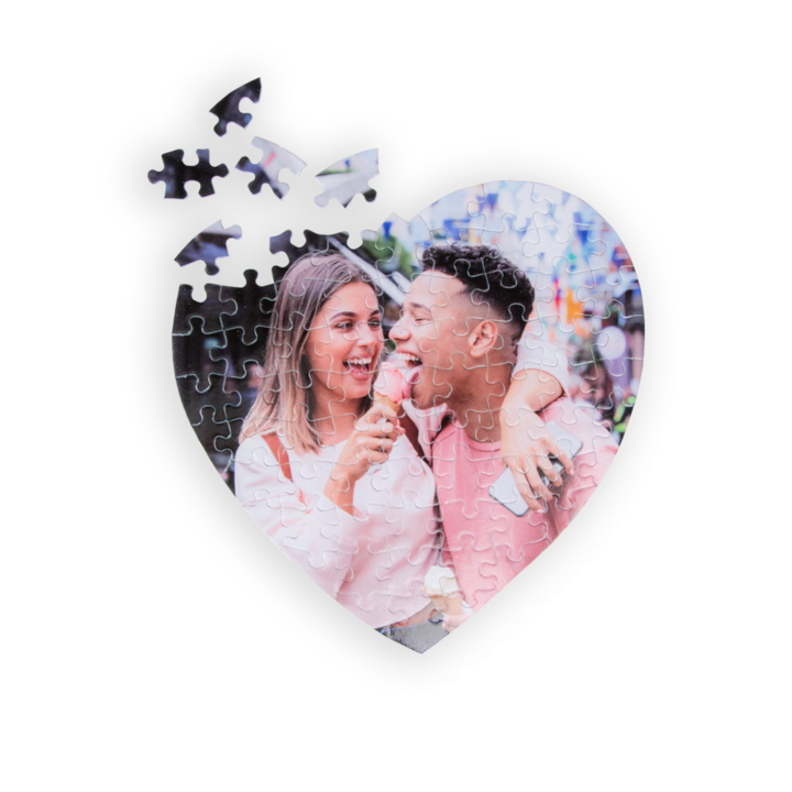 Puzzle photo en forme de coeur