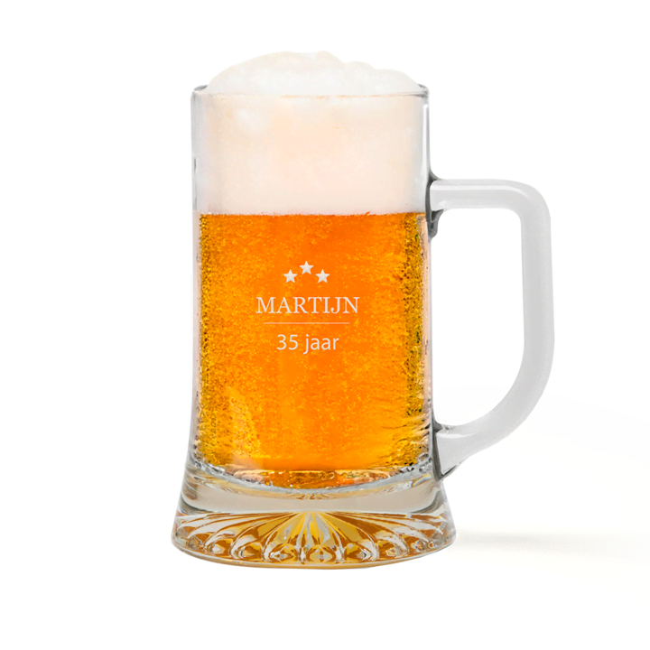Gegraveerde bierpul met naam