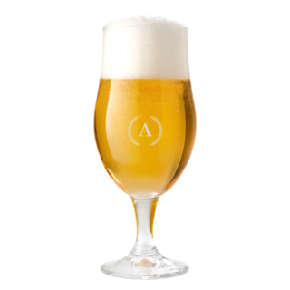 Gegraveerd bierglas met letter Gegraveerd bierglas met letter