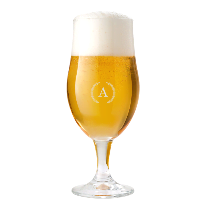 Gegraveerd bierglas met voorletter