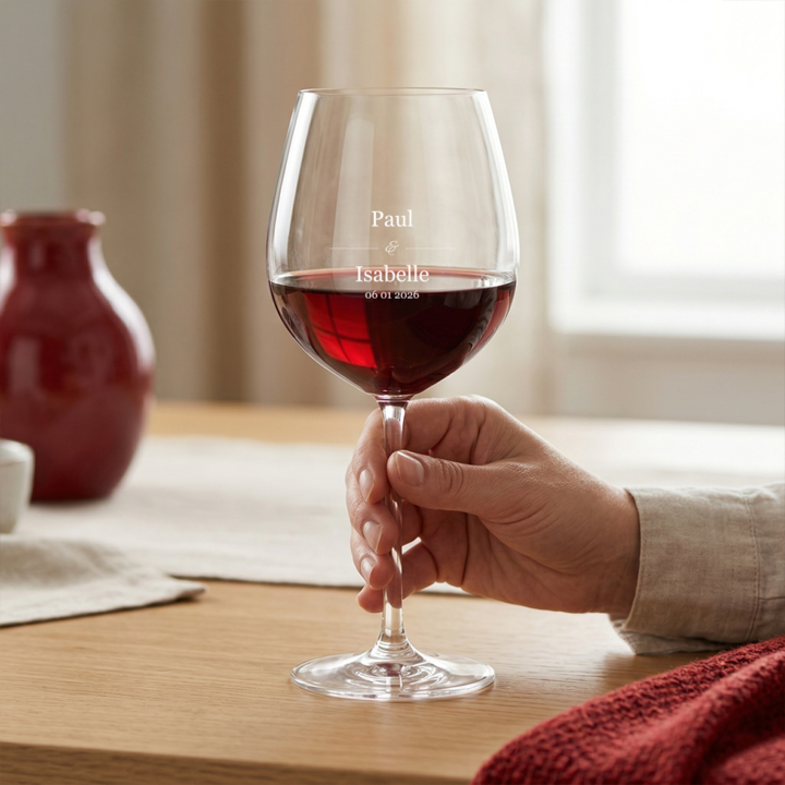 Photo d'ambiance verre a vin grave avec noms Photo d'ambiance verre a vin grave avec noms