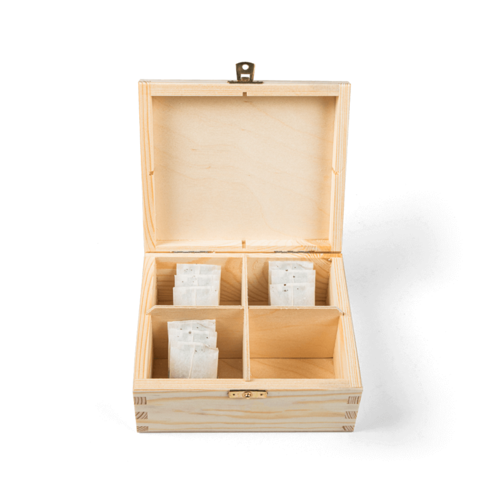 Boîte à thé ouverte