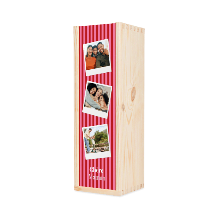 Coffre en bois avec photo