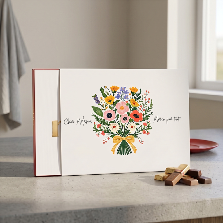 Créer des emballages de chocolats avec des motifs floraux