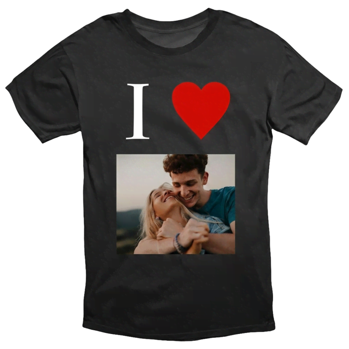 T-shirt noir avec photo