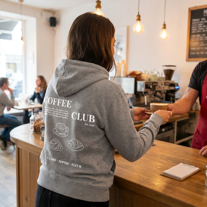 Créer un hoodie gris avec un texte