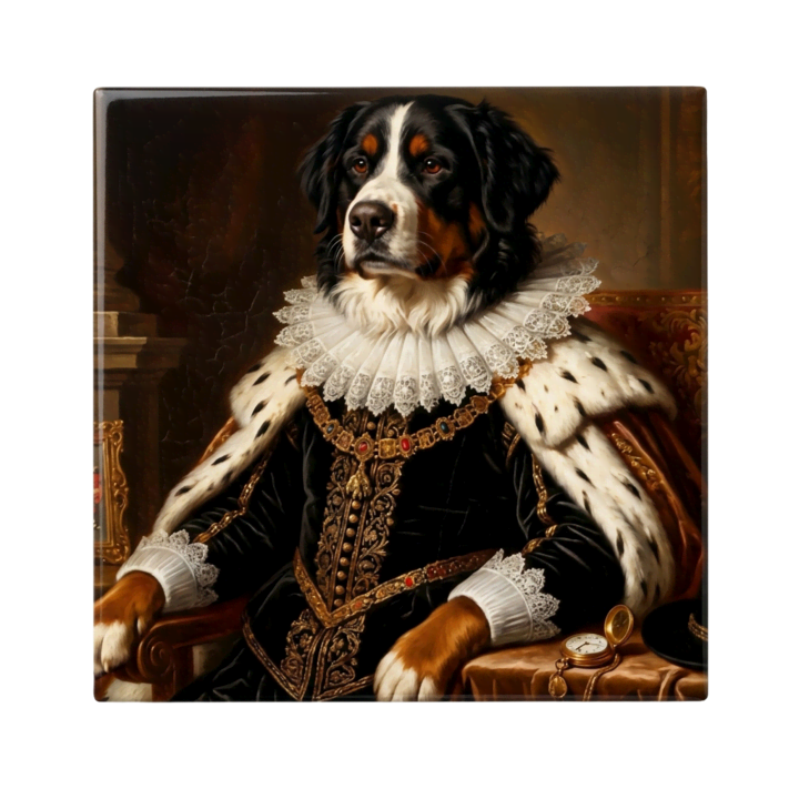 Carreau avec photo de chien style royal Carreau avec photo de chien style royal