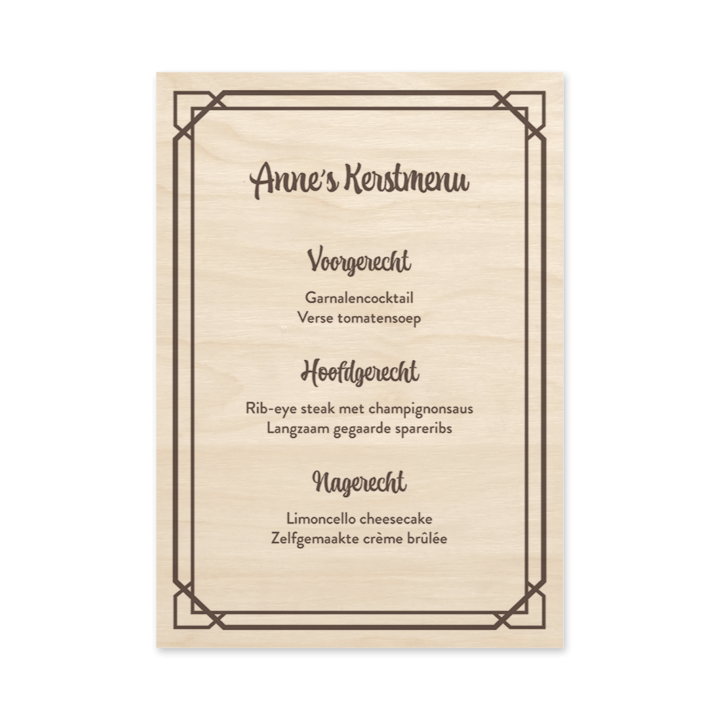 Houten menukaart maken Houten menukaart maken