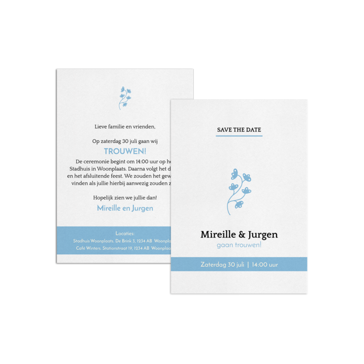 Trouwkaarten bedrukken Trouwkaarten bedrukken