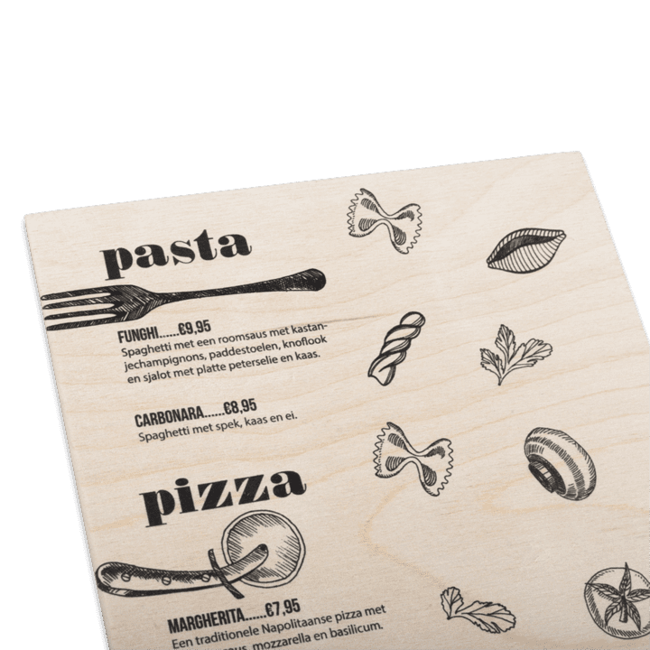 Eigen houten menukaart maken Eigen houten menukaart maken