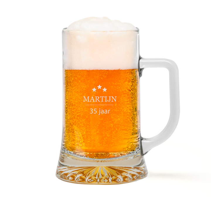 Gegraveerde bierpul met naam