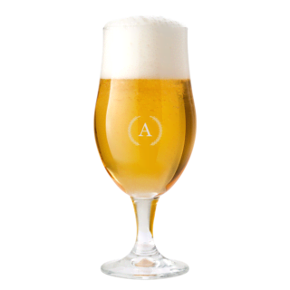 Gegraveerd bierglas met letter Gegraveerd bierglas met letter