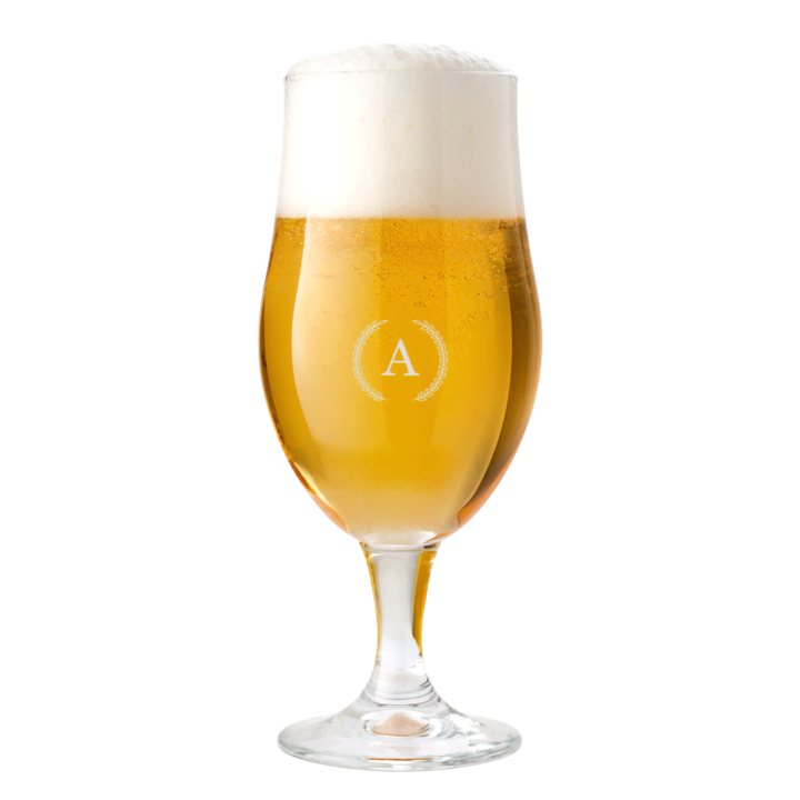 Gegraveerd bierglas met voorletter Gegraveerd bierglas met voorletter