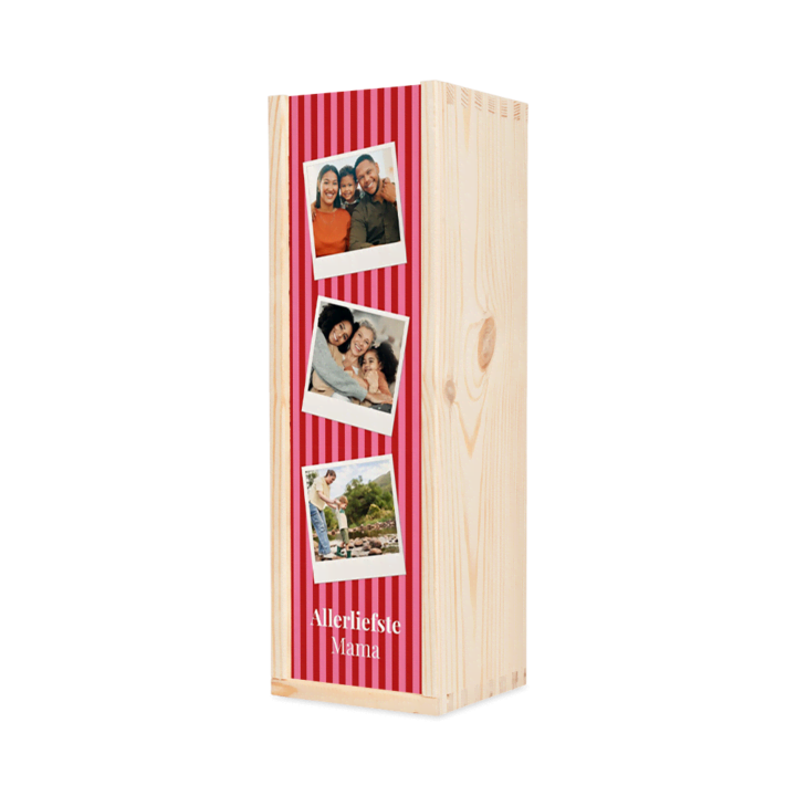 Houten kist met foto's Houten kist met foto's
