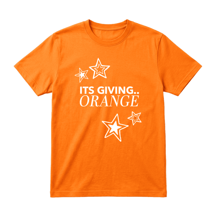 It's giving Orange shirt