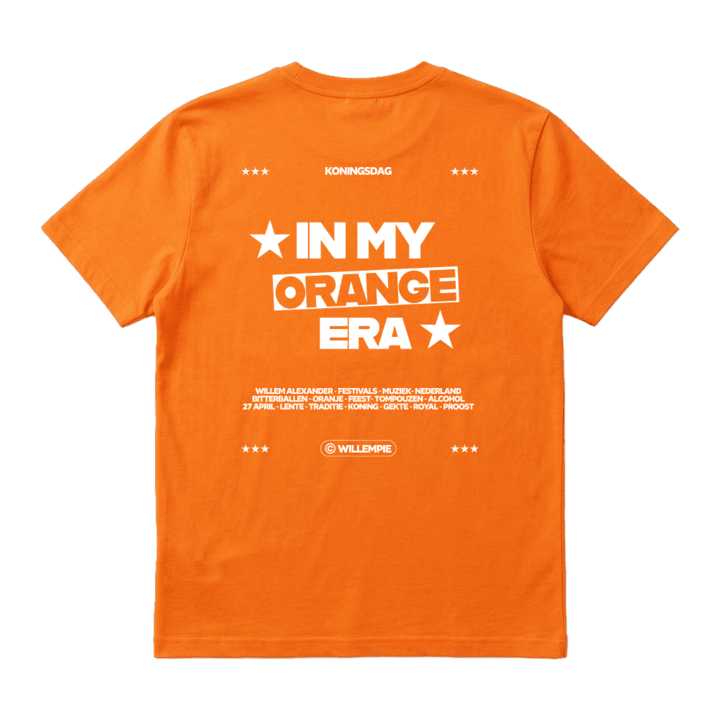 Oranje shirt bedrukken achterkant