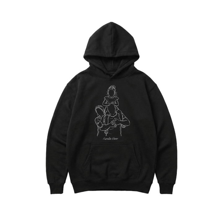 Zwarte hoodie ontwerpen