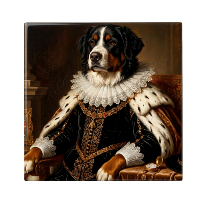 Tegel met foto hond als royal Tegel met foto hond als royal