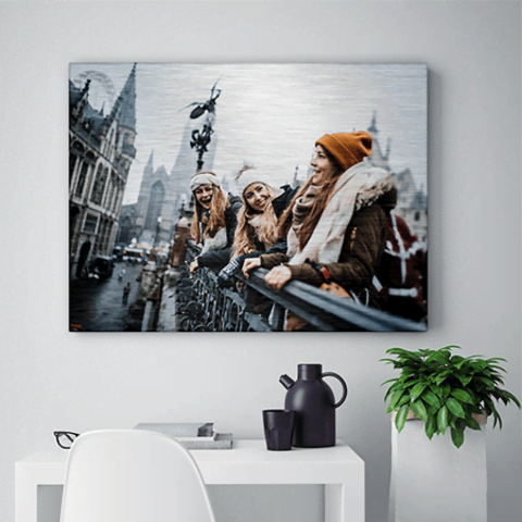 Een foto op aluminium past perfect bij een industrieel interieur! 